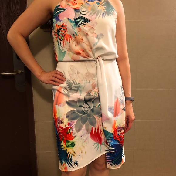 Chelsea28 Tropical Print Crepe Blouson Dress - Picture 2 of 8